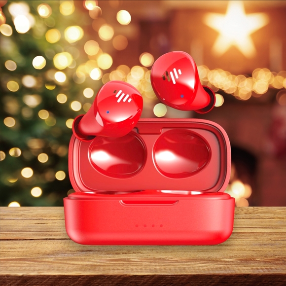 Red Wireless Waterproof 5.3 Bluetooth Earbuds W/Built-in Microphone Gift Wrapped - Picture 9 of 10